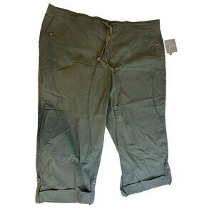 Sag Harbor Sport Women's Forest Green Capri's NWT Size 24W
